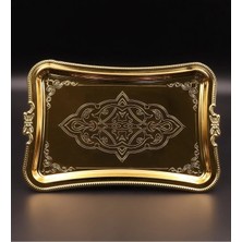 Miningaa 25 Cm Özel Üretim Metal Tek Kişilik Kahve Sunum Metal Damat Söz Tepsisi