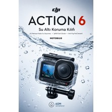 Motobros Djı Osmo Action 6 Uyumlu Su Altı Koruma Kılıfı Su Geçirmez Waterproof Case Temperli Cam Lens