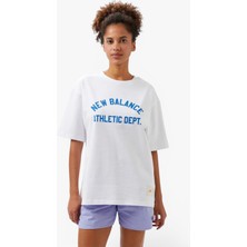 New Balance Nb Lifestyle Men Tshirt Erkek Beyaz T-Shirt - MNT1519