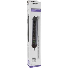 Tuncmatik S-Link SPGKS05 1.5m 3g1.5mm2 900 Joule 5li Akım Kor. Gri Priz Çoklayıcı