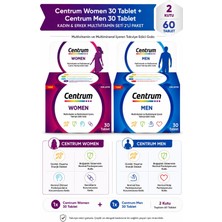 Centrum Women 30 Tablet + Centrum Men 30 Tablet – Kadın & Erkek Multivitamin Seti 2'li Paket