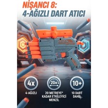 Farbu Oyuncak KARTELALI 4-AĞIZLI ATIŞ OYUNCAĞI 20 METRE MENZİLLİ DART ATICI