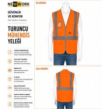 Newwork Turuncu Mühendis Ikaz Yeleği