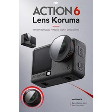 Motobros Djı Osmo Action 6 Lens Koruyucu Cam Uyumlu Al-1 Temperli Uv Korumalı Cam Lens Kapağı Alüminyum Çerçeveli