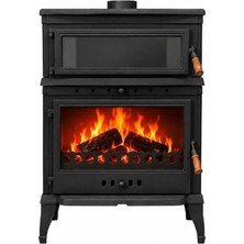 Dorello Odun Kömür Sobası Tam Pik Döküm Fırınlı Kuzine Şömine Sobası DRL-044