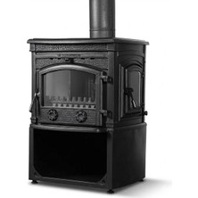 Dorello Odunluklu 3 Camlı Pik Döküm Odun Kömür Sobası - DRL-014ST