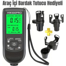 Hace Bazaar HW-300PRO Oto Boya Kalınlık Ölçer Fe Nfe 2000ΜM + 2 Fonksiyonlu Bardak Tutucu Hediyeli