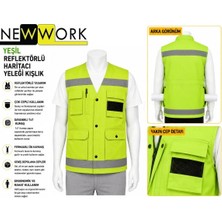 Newwork 7/7 Reflektörlü Haritacı Yelek Yeşil
