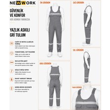 Newwork 16/12 Yazlık Askılı Gri Iş Tulumu