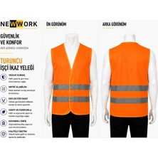 Newwork Turuncu Işçi Ikaz Yeleği Reflektörlü