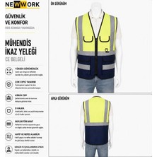 Şengezer Sarı/lacivert Mühendis Ikaz Yeleği (Ce Belgeli)