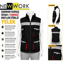 Newwork Harman Kumaş Yazlık Reflektörlü Siyah Iş Yeleği