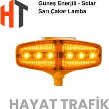 Hayat Trafik Çakar Flaşörlü Solar Lamba  - Sarı LED