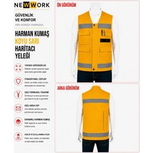 Newwork Harman Kumaş Reflektörlü Koyu Sarı Haritacı Iş Yeleği