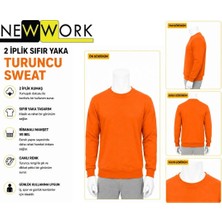 Newwork Sıfır Yaka 2 Iplik Turuncu Sweat