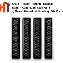 Hayat Trafik Siyah - Plastik - Tırtıklı - Bantlı - Hissedilebilir Yüzey  30X30 cm