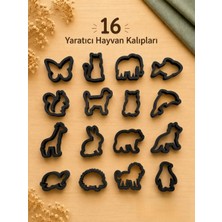 Lucien Vela 16'lı Hayvan Figürlü Kurabiye ve Oyun Hamuru Kalıbı Seti - Sert Plastik Kurabiye Kalıpları Bisküvi Basma Seti