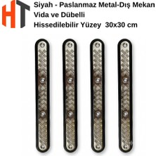 Hayat Trafik Siyah - Paslanmaz Metal-Dış Mekan  Vida ve Dübelli - Hissedilebilir Yüzey  30X30 cm