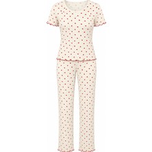 Mjamass Kalpli Pamuk Ajurlu Kaşkorse Kadın Pijama Takımı