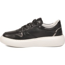 Voyager Siyah Hakiki Deri Anatomik Rahat Tabanlı Kadın Casual Sneaker Ayakkabı Z202 Z