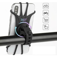 KSB Store Universal Bisiklet Motosiklet Çocuk Arabası Silikon 360 Derece Telefon Tutucu Tüm Modellerle