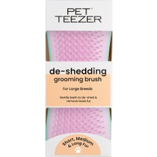 Tangle Teezer Pet Teezer De-Shedding Tüy Toplayıcı Büyük Irk Köpek Bakım Fırçası 14,7x6,4 cm (Turkuaz-Pembe)