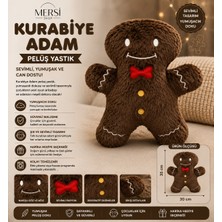 Mersi Shop Kurabiye Adam Peluş Yastık Sevimli Dekoratif Yumuşak Oyuncak Çocuk Odası Peluşu