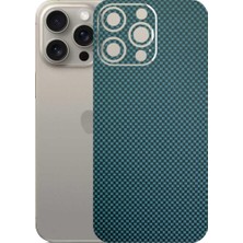 Kapps Iphone 15 Pro Max ile Uyumlu Fiber Serisi Premium Arka Kapak Kaplama(Kenarlar Yoktur!)