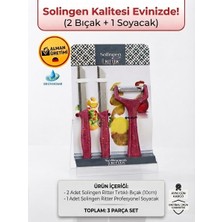 Segy Home Solingen Ritter Alman Üretimi 3 Parça Mutfak Seti - 2 Adet Tırtıklı Bıçak (10 Cm) + 1 Adet Soyacak