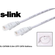 S-Link SL-CAT606 Cat6 0.60MT Gri Utp Patch Kablo