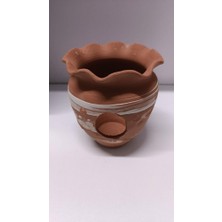 Netx Çömlek Büyük Vatoz Küpü 14X13 cm Çiçek Desen Akvaryum Dekoru
