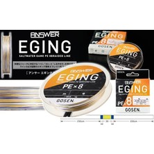 Gosen Eging Answer Pe 8 Örgü Özel Kalamar Ipi 150MT Multi