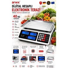 Arwx Yeni Nesil 40 kg Elektronik Terazi 2 Gram Hassasiyetli Şarjlı Terazi