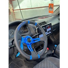 Carlone Honda Civic 1996-2000 GÖBEK-35CM Mavi Drifting Momo Spor Direksiyon