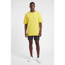 Blow Up Future Gen Basic Sarı Oversizer Erkek T-Shirt 141056