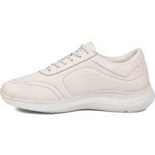 Voyager Kadın Hakiki Deri Hafızalı Taban Lastik Bağcıklı Beyaz Casual Sneaker Ayakkabı 8439 Z