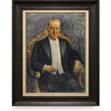 Giyense Tablore Siyah Varaklı Paspartulu Çerçeveli Atatürk Tablo A215