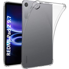 TekNetStore Xiaom I Pad 2 9.7'' Inç Kılıf Şeffaf Silikon Köşe Korumalı Crystal Clear Darbe Emici Arka Kapak