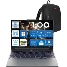 Lenovo Loq 15IPH11 Intel Core Ultra 7 356H Aı 48GB Ddr5 4tb Ssd+4tbssd 8GB/RTX5060 115W 15.3" Wuxga 165Hz, G-Sync IPS 300NITS 100% Srgb WINDOWS11PRO Gaming Bilgisayar W83SL001PTRP24+ZETTAÇANTA