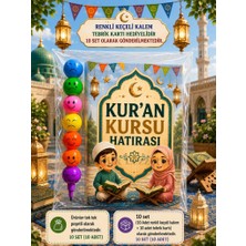 Nostaljik Lezzetler Kur'an Kursu Hatırası 10 Adet Renkli Keçeli Kalem Tebrik Kartı Hediye Seti