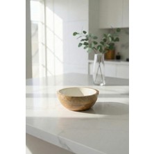 Ozkr Store Mango Agacı Sunum Servis Kasesi & Dekoratif Kase 20 cm Krem
