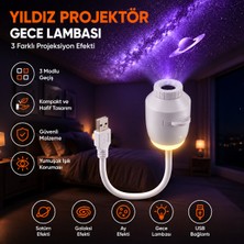 Ayers 5 Diskli Yıldızlı Gökyüzü Projeksiyon Gece Lambası, USB Esnek Başlıklı Tavana Yansıtma Projektör, Çocuk Odası ve Masaüstü Dekoratif Gece Işığı