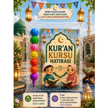 Nostaljik Lezzetler 5 Adet Kur'an Kursu Hatırası Renkli Keçeli Kalem Tebrik Kartı Hediye Seti
