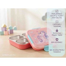 Leva Hause Lunch Box 3 Bölmeli Paslamaz Çelik Beslenme Kabı