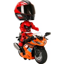 Ozkr Store 1:14 Sesli ve Işıklı Çek Bırak Yarış Motosikleti