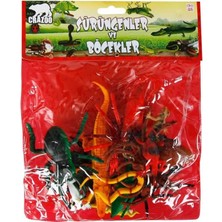 Ozkr Store 0716 Sürüngenler ve Böcekler Poşetli Hayvan Oyun Seti 13'lü