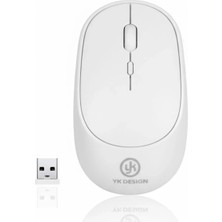 Ozkr Store Beyaz Renkli Ergonomik Sessiz Kablosuz Mouse – USB Alıcılı, Ofis ve Oyun Için Konforlu Bilgisayar Faresi MS6310