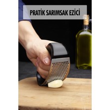 Ozkr Store Tutma Kollu Paslanmaz Çelik Sarımsak Ezici Doğrayıcı
