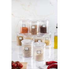 Ozkr Store 9'lu Barok Yuvarlak Büyük Kavanoz Seti & Saklama Kabı & Erzak Kabı (9*2000 Ml)