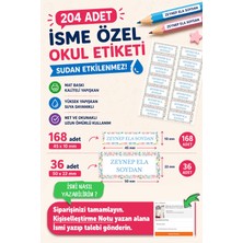 Msticker 204 Adet Kişiye Özel Okul Etiketi Isimli Kalem Defter Suluk Etiket Dayanıklı Etiket Çiçekli